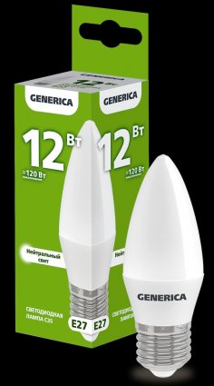Фотография товара 'Generica LL-C35-12-230-40-E27-G Лампа LED C35 свеча 12Вт 230В 4000К E27'