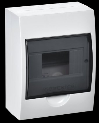 Фотография товара 'Generica MKP12-N-06-41-G Корпус пластиковый ЩРН-П-6 черн. прозр. дверь IP41'