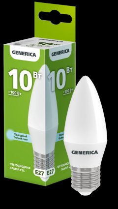 Фотография товара 'Generica LL-C35-10-230-65-E27-G Лампа LED C35 свеча 10Вт 230В 6500К E27'