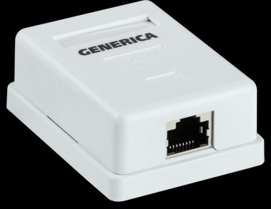 Фотография товара 'Generica CS2-1C5EF-12-G Розетка инф. настенная RJ45 кат. 5Е FTP 1 порт'