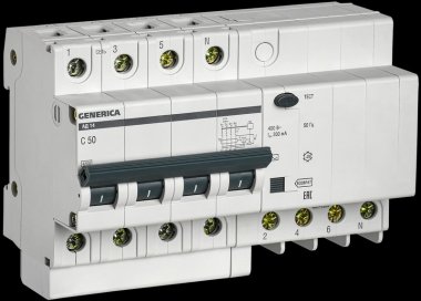 Фотография товара 'Generica MAD15-4-050-C-300 Диф. автомат АД14 4Р 50А 300мА'