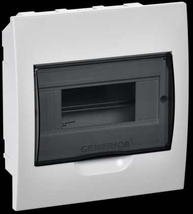 Фотография товара 'Generica MKP12-V-08-41-G Корпус пластиковый ЩРВ-П-8 черн. прозр. дверь IP41'