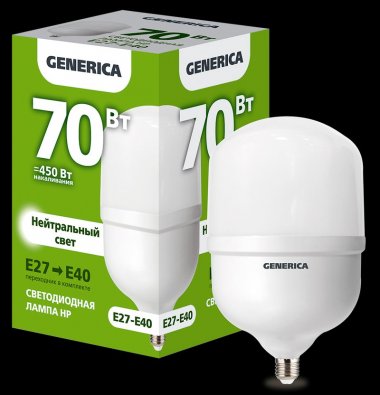 Фотография товара 'Generica LL-HP-70-230-40-E27-E40-G Лампа LED HP 70Вт 230В 4000К E27-E40'