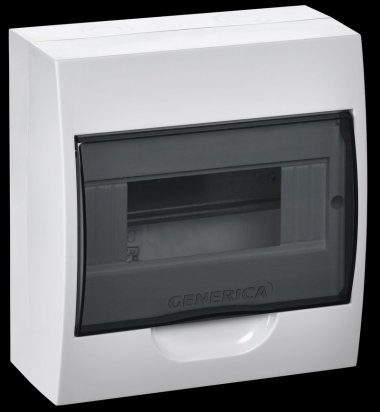 Фотография товара 'Generica MKP12-N-08-41-G Корпус пластиковый ЩРН-П-8 черн. прозр. дверь IP41'