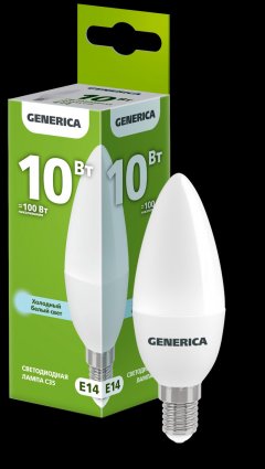 Фотография товара 'Generica LL-C35-10-230-65-E14-G Лампа LED C35 свеча 10Вт 230В 6500К E14'