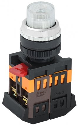 Фотография товара 'Generica BBT20-ABLFP-K08 Кнопка ABLFP-22 прозрачный d22мм неон/240В NO+NC'