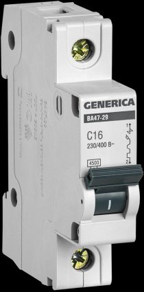 Фотография товара 'Generica MVA25-1-016-C Авт. выкл. ВА47-29 1Р 16А 4,5кА х-ка С'