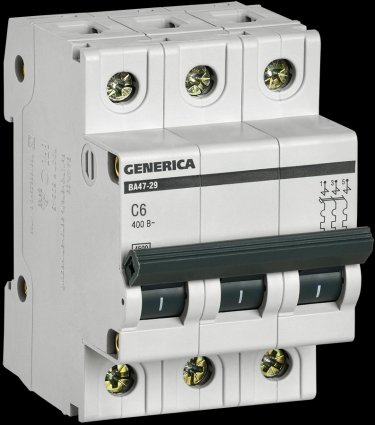 Фотография товара 'Generica MVA25-3-006-C Авт. выкл. ВА47-29 3Р 6А 4,5кА х-ка С'