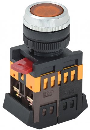 Фотография товара 'Generica BBT30-ABLFS-K05 Кнопка ABLFS-22 желтая d22мм неон/240В NO+NC'
