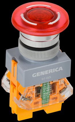 Фотография товара 'Generica BBG50-11DZS-3-11-K04-G Кнопка D7-DZS "Грибок" d=22мм 1NC+1NO'