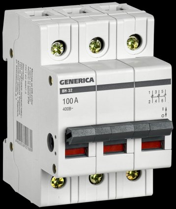 Фотография товара 'Generica MNV15-3-100 Выключатель нагрузки (мини-рубильник) ВН-32 3Р 100А'