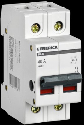 Фотография товара 'Generica MNV15-2-040 Выключатель нагрузки (мини-рубильник) ВН-32 2Р 40А'