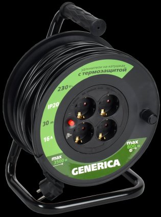 Фотография товара 'Generica WKP20-16-04-30-G Катушка УК30 с т/з 4 места 2P+PE/30м 3х1,5мм2'