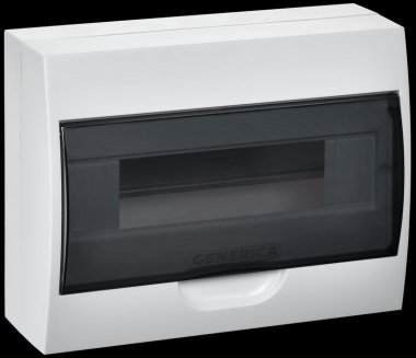 Фотография товара 'Generica MKP12-N-12-41-G Корпус пластиковый ЩРН-П-12 черн. прозр. дверь IP41'