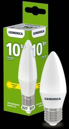 Фотография товара 'Generica LL-C35-10-230-30-E27-G Лампа LED C35 свеча 10Вт 230В 3000К E27'