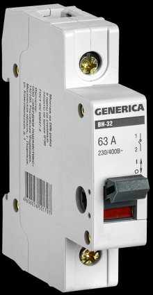 Фотография товара 'Generica MNV15-1-063 Выключатель нагрузки (мини-рубильник) ВН-32 1Р 63А'