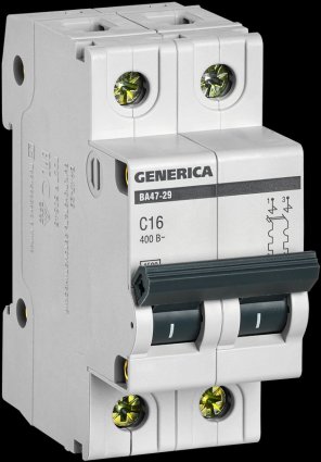 Фотография товара 'Generica MVA25-2-016-C Авт. выкл. ВА47-29 2Р 16А 4,5кА х-ка С'