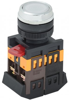 Фотография товара 'Generica BBT30-ABLFS-K01 Кнопка ABLFS-22 белая d22мм неон/240В NO+NC'