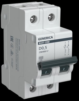 Фотография товара 'Generica MVA21-2-D05-D-G Авт. выкл. ВА47-29М 2P 0,5А 4,5кА D'