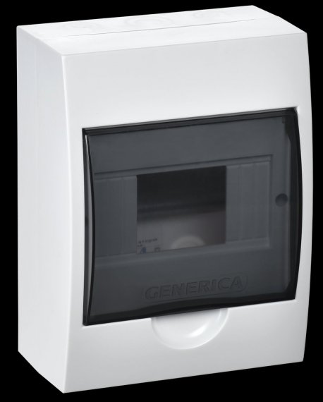 Фотография товара 'Generica MKP12-N-06-41-G Корпус пластиковый ЩРН-П-6 черн. прозр. дверь IP41'