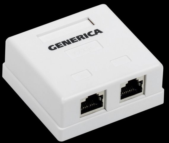 Фотография товара 'Generica CS2-1C5EF-22-G Розетка инф. настенная RJ45 кат. 5Е FTP 2 порта'