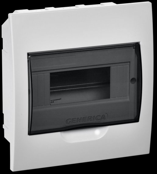 Фотография товара 'Generica MKP12-V-08-41-G Корпус пластиковый ЩРВ-П-8 черн. прозр. дверь IP41'