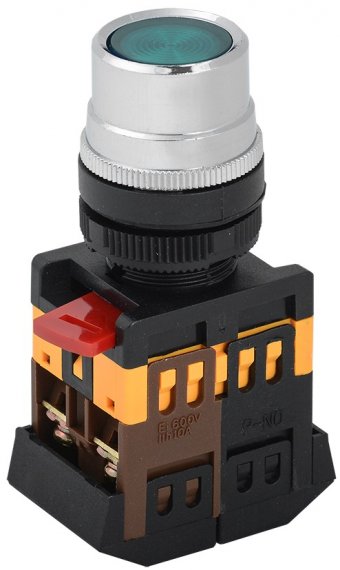 Фотография товара 'Generica BBT10-ABLF-K06 Кнопка ABLF-22 зеленая d22мм неон/240В NO+NC'