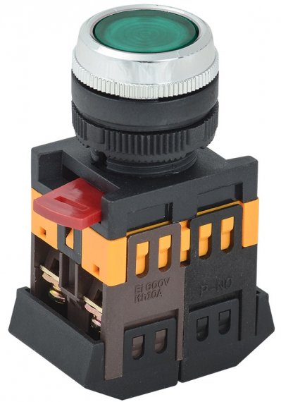 Фотография товара 'Generica BBT30-ABLFS-K06 Кнопка ABLFS-22 зеленый d22мм неон/240В NO+NC'