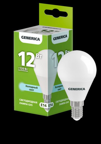 Фотография товара 'Generica LL-G45-12-230-65-E14-G Лампа LED G45 шар 12Вт 230В 6500К E14'