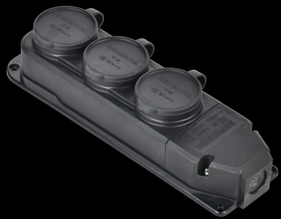 Фотография товара 'Generica ERK20-016-03-44-K02-G Розетка (колодка) 3-ая с защит. кр. IP44'