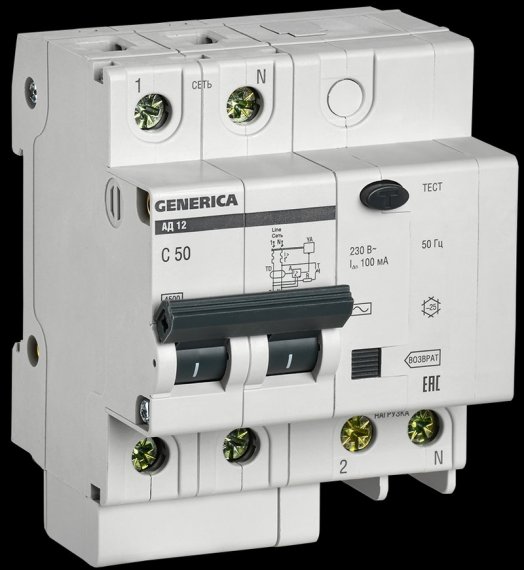 Фотография товара 'Generica MAD15-2-050-C-100 Диф. автомат АД12 2Р 50А 100мА'