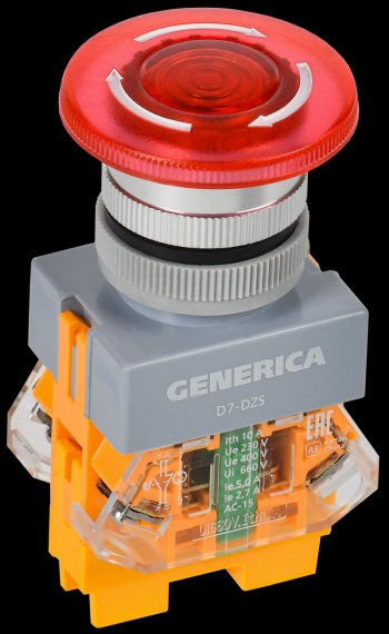 Фотография товара 'Generica BBG50-11DZS-3-11-K04-G Кнопка D7-DZS "Грибок" d=22мм 1NC+1NO'