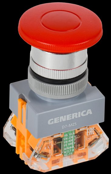 Фотография товара 'Generica BBG50-11MZS-3-21-K04-G Кнопка D7-MZS "Грибок" d=22мм 1NC+1NO'