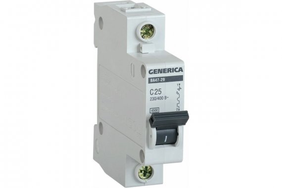 Фотография товара 'Generica MVA25-1-025-C Авт. выкл. ВА47-29 1Р 25А 4,5кА х-ка С'