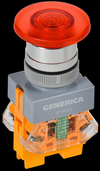 Фотография товара 'Generica BBG50-11MDZS-3-11-K04-G Кнопка D7-MDZS "Грибок" d=22мм 1NC+1NO'