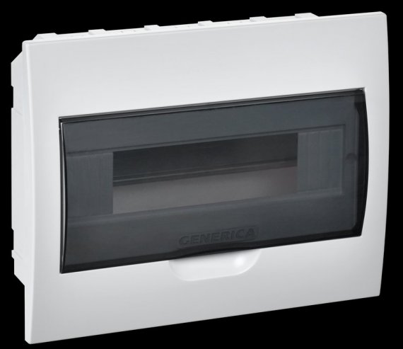 Фотография товара 'Generica MKP12-V-12-41-G Корпус пластиковый ЩРВ-П-12 черн. прозр. дверь IP41'