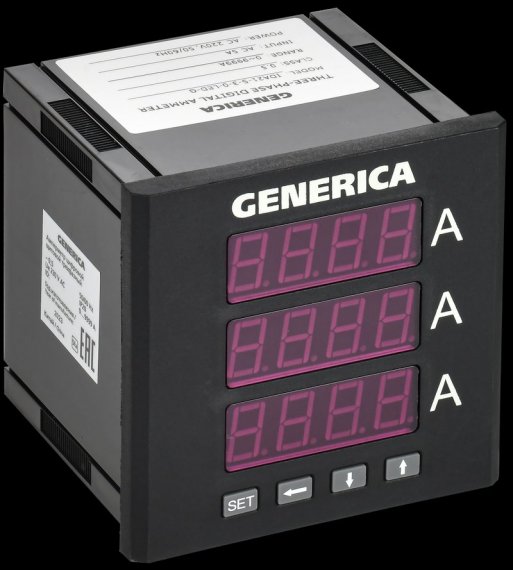 Фотография товара 'Generica IDA21-5-3-0-LED-G Амперметр цифр. щит. 3-ф. 96х96 LED'
