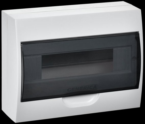 Фотография товара 'Generica MKP12-N-12-41-G Корпус пластиковый ЩРН-П-12 черн. прозр. дверь IP41'