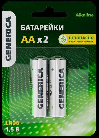 Фотография товара 'Generica ABT-LR06-ST-L02-G Батарейка щелоч. Alkaline LR06/AA (2шт/блистер)'