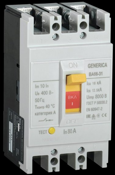 Фотография товара 'Generica SAV10-3-0080-G Выкл. авт. ВА66-31 3Р 80А 18кА'