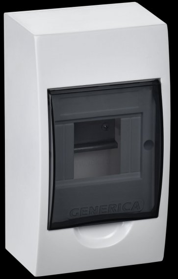 Фотография товара 'Generica MKP12-N-04-41-G Корпус пластиковый ЩРН-П-4 черн. прозр. дверь IP41'