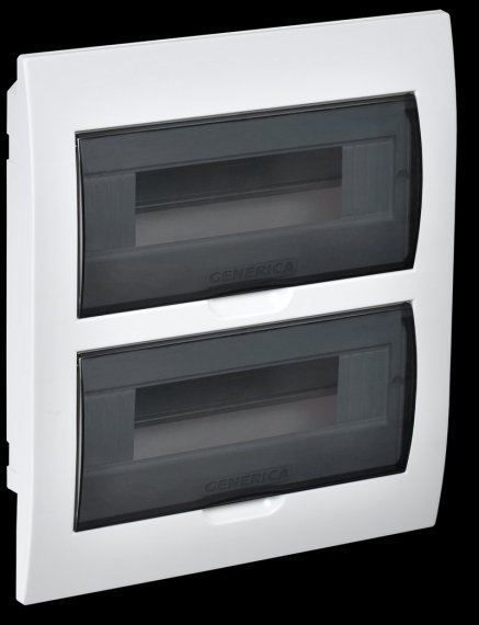 Фотография товара 'Generica MKP12-V-24-41-G Корпус пластиковый ЩРВ-П-24 черн. прозр. дверь IP41'