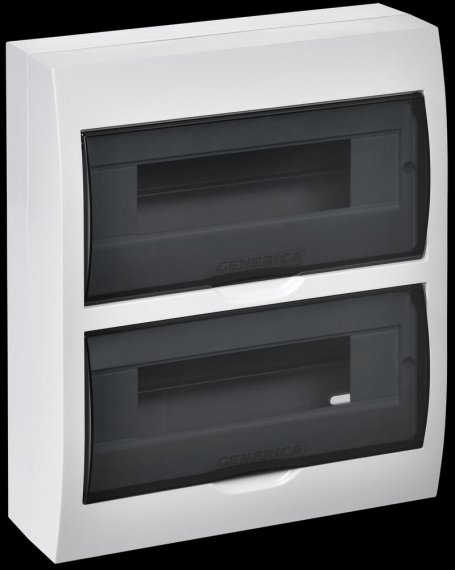 Фотография товара 'Generica MKP12-N-24-41-G Корпус пластиковый ЩРН-П-24 черн. прозр. дверь IP41'