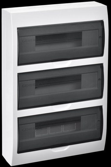 Фотография товара 'Generica MKP12-N-36-41-G Корпус пластиковый ЩРН-П-36 черн. прозр. дверь IP41'