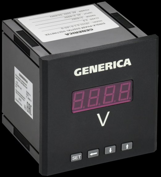 Фотография товара 'Generica IDV21-5-1-0-LED-G Вольтметр цифр. щит. 1-ф. 96х96 LED'