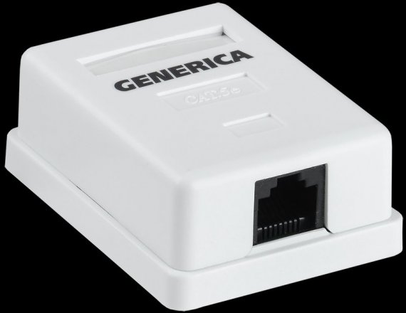 Фотография товара 'Generica CS2-1C5EU-12-G Розетка инф. настенная RJ45 кат. 5Е UTP 1 порт'