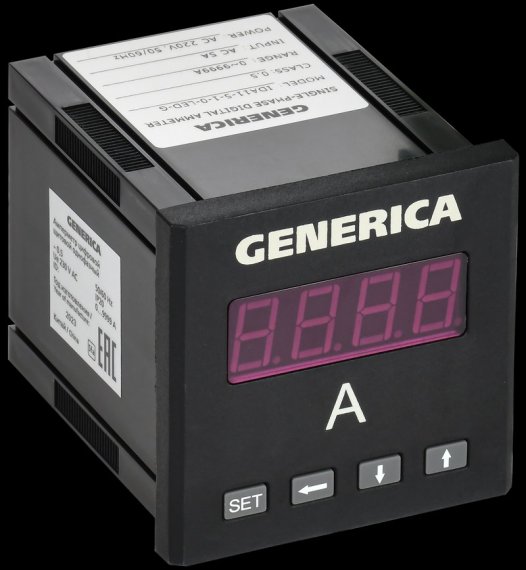 Фотография товара 'Generica IDA11-5-1-0-LED-G Амперметр цифр. щит. 1-ф. 72х72 LED'